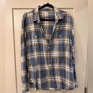 Men’s J. Crew Blue and Yellow Casual Button Down Shirt